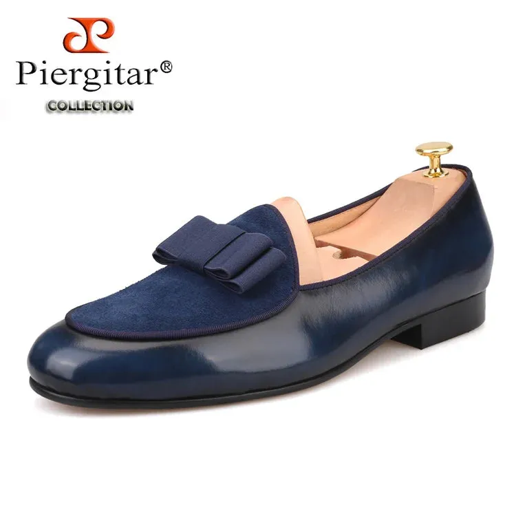 Piergitar Leather & Suede Bow-Tie Loafers