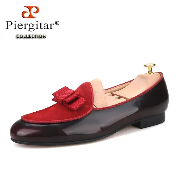 Piergitar Leather & Suede Bow-Tie Loafers