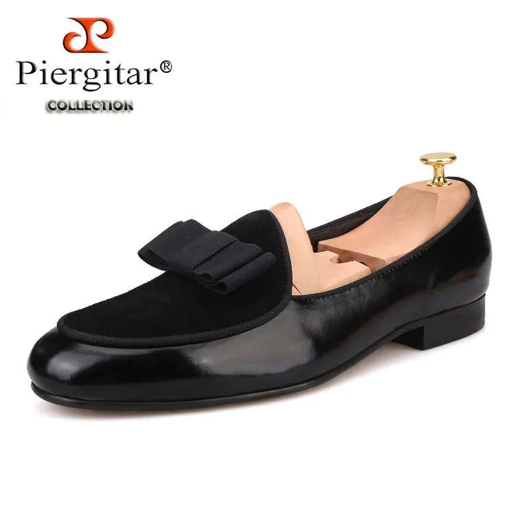 Piergitar Leather & Suede Bow-Tie Loafers