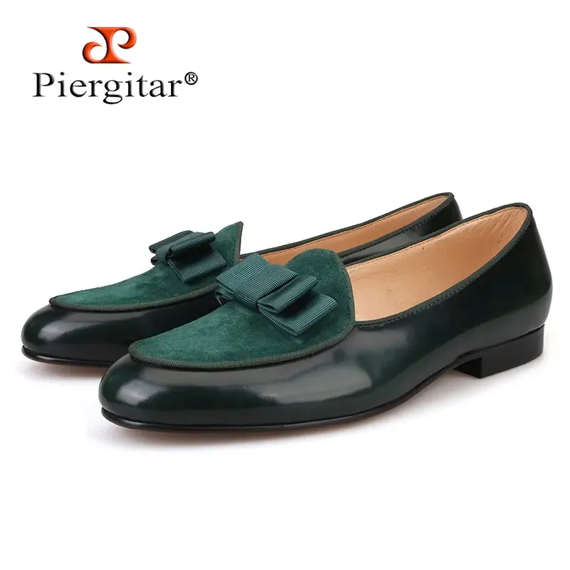 Piergitar Leather & Suede Bow-Tie Loafers