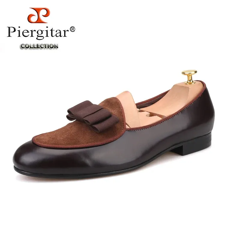 Piergitar Leather & Suede Bow-Tie Loafers