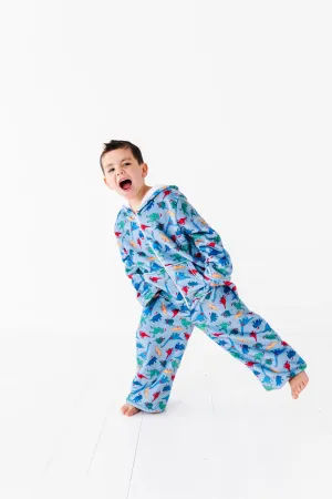 Plush Long Sleeve Onesie -Festive Dinos