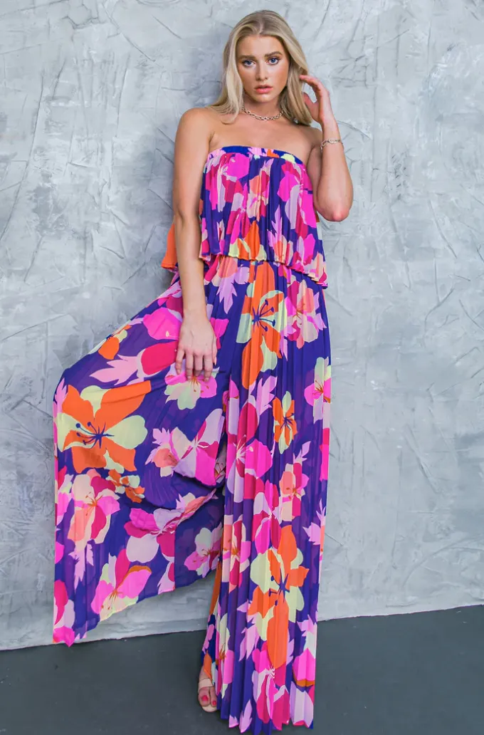 Purple Tropical Jumpsuit