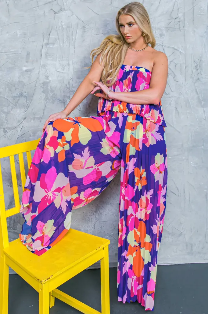 Purple Tropical Jumpsuit