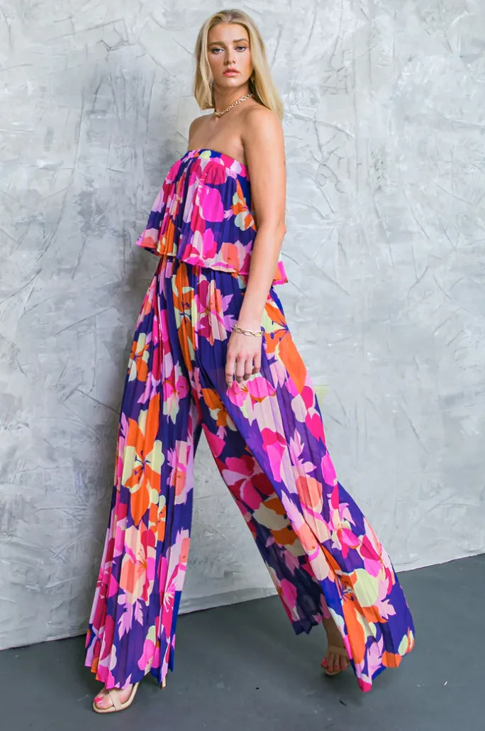 Purple Tropical Jumpsuit