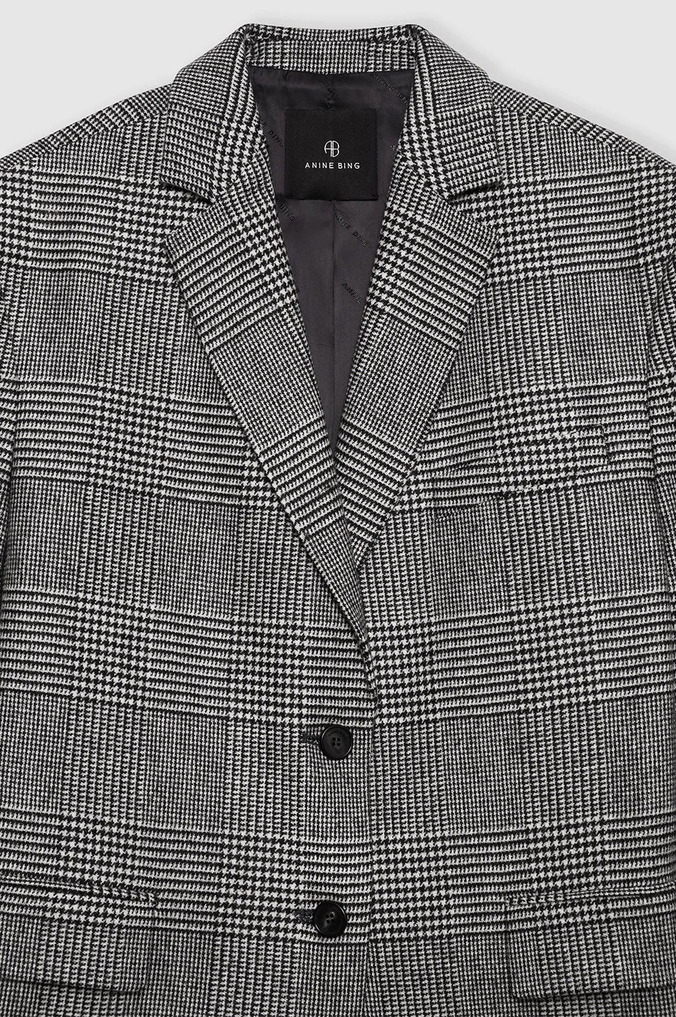 Quinn Blazer - Black And Grey Plaid