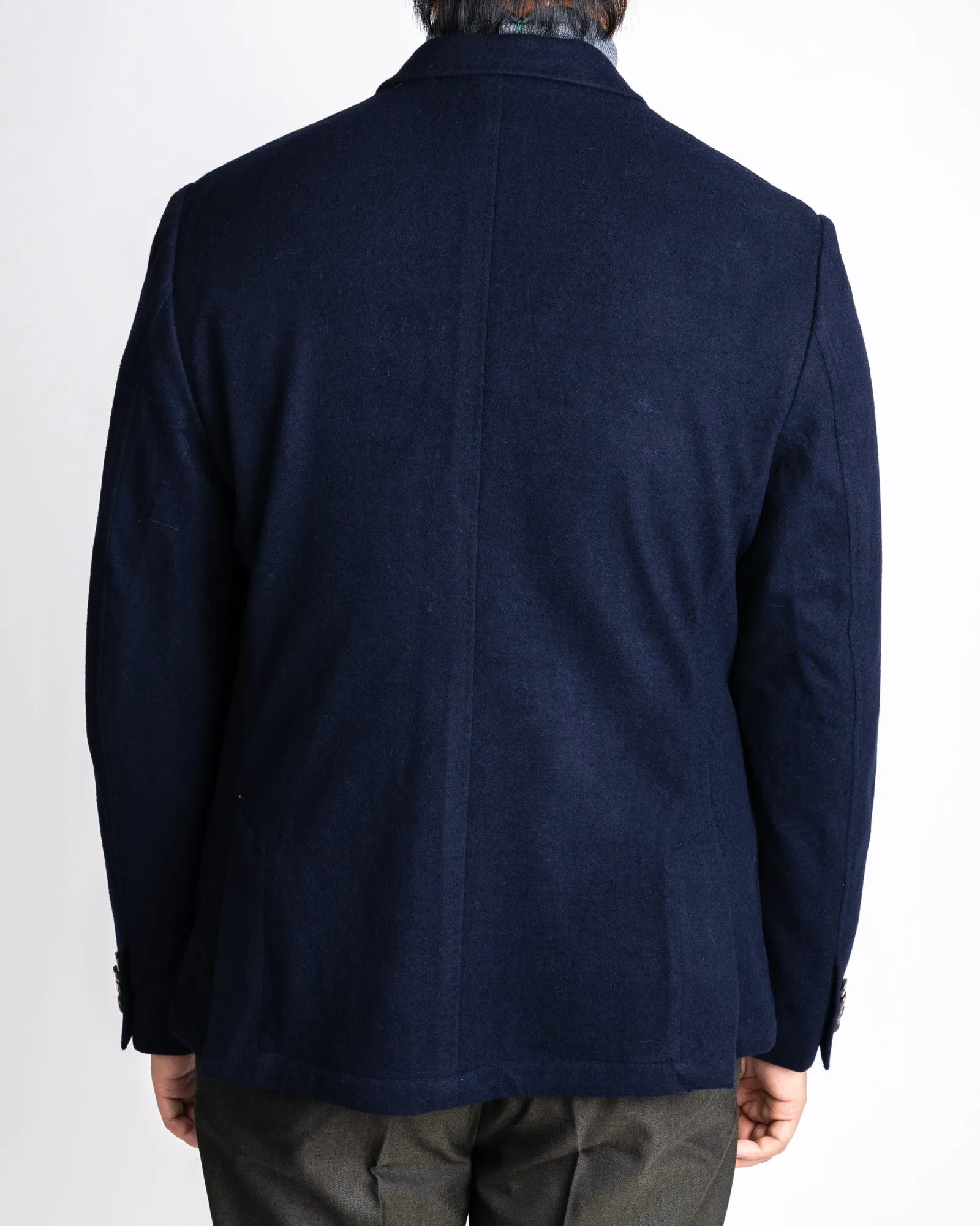 RC Navy Flannel Knit Stretch DB Blazer