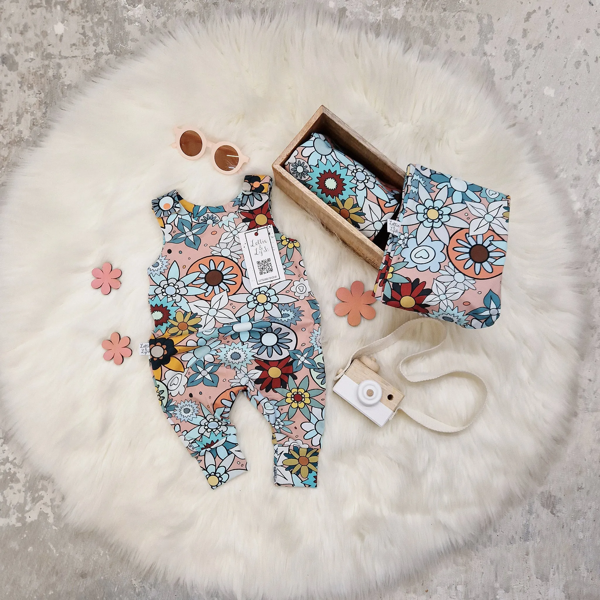 Retro Floral Baby & Toddler Dungarees