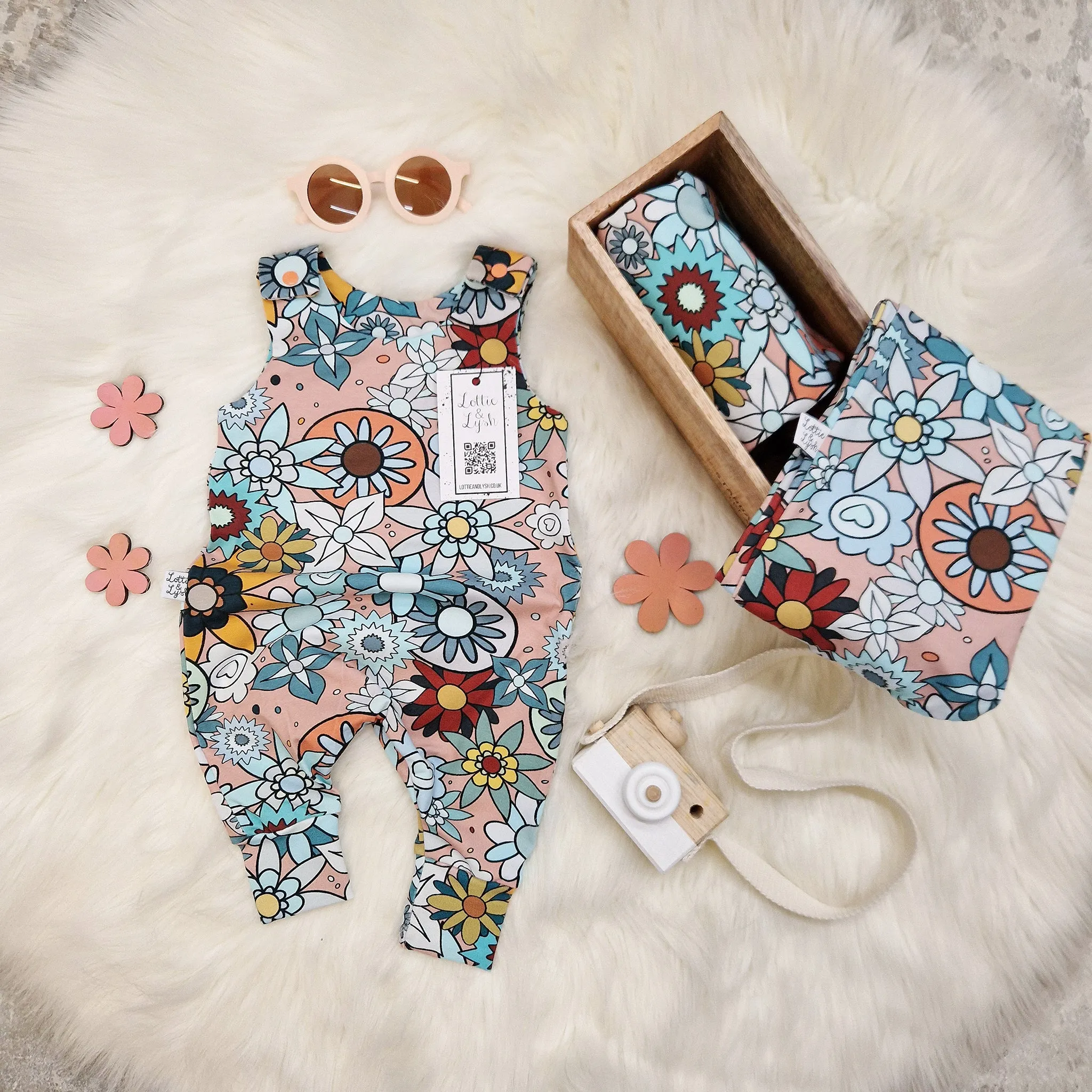 Retro Floral Baby & Toddler Dungarees