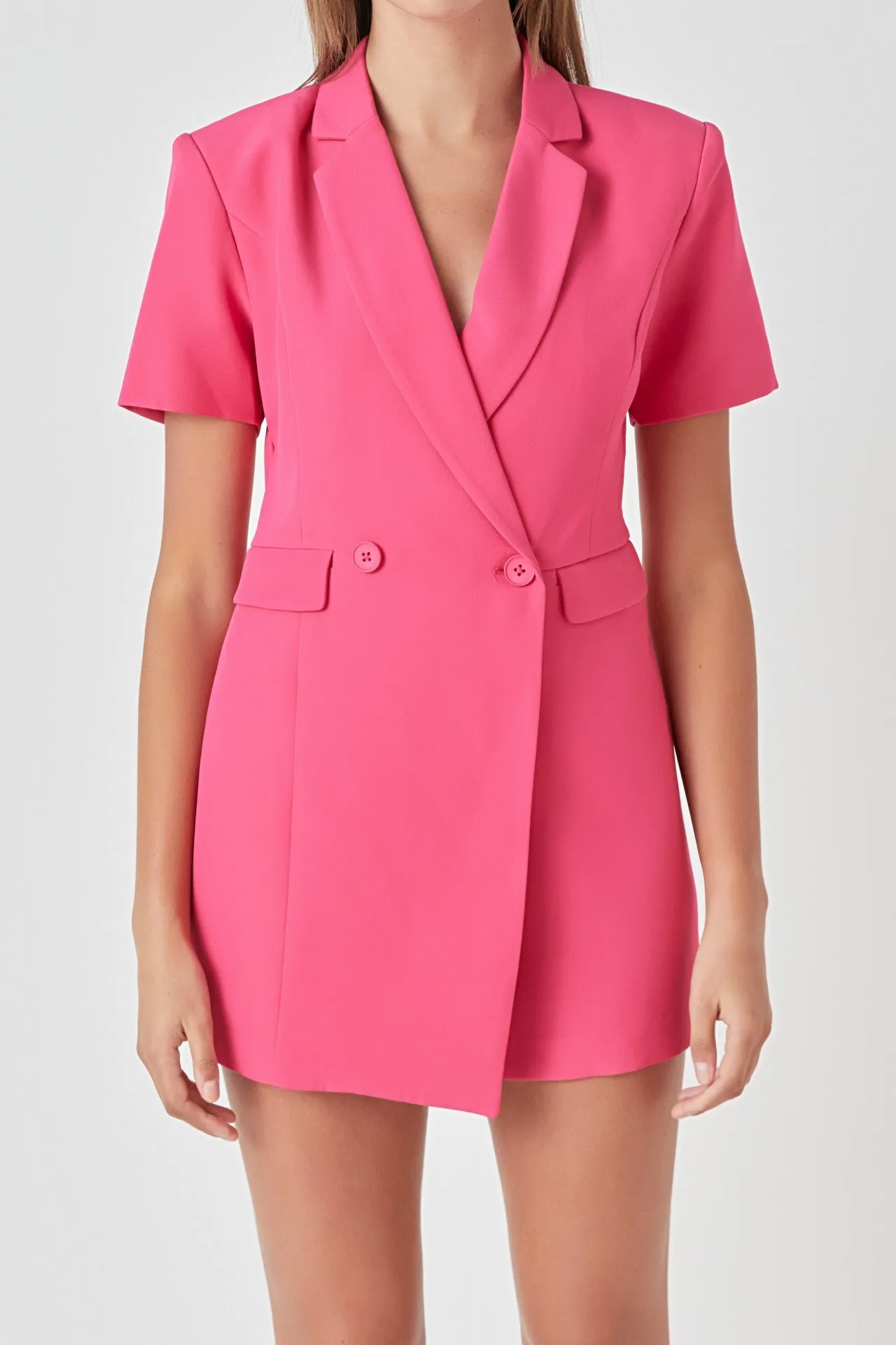 Short Sleeve Blazer Romper