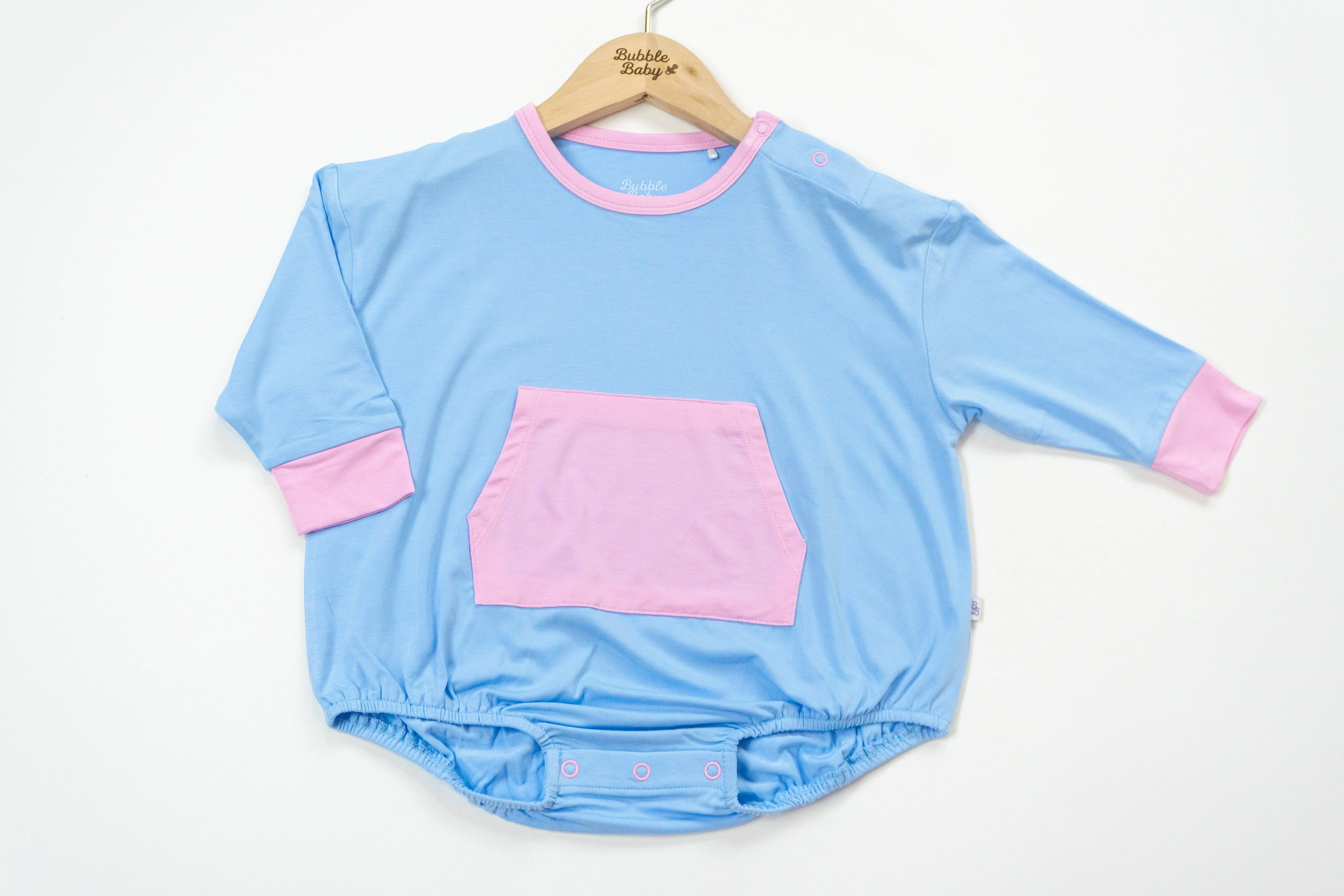 Sky / Petal Colorblock | Long Sleeve Bubble Romper