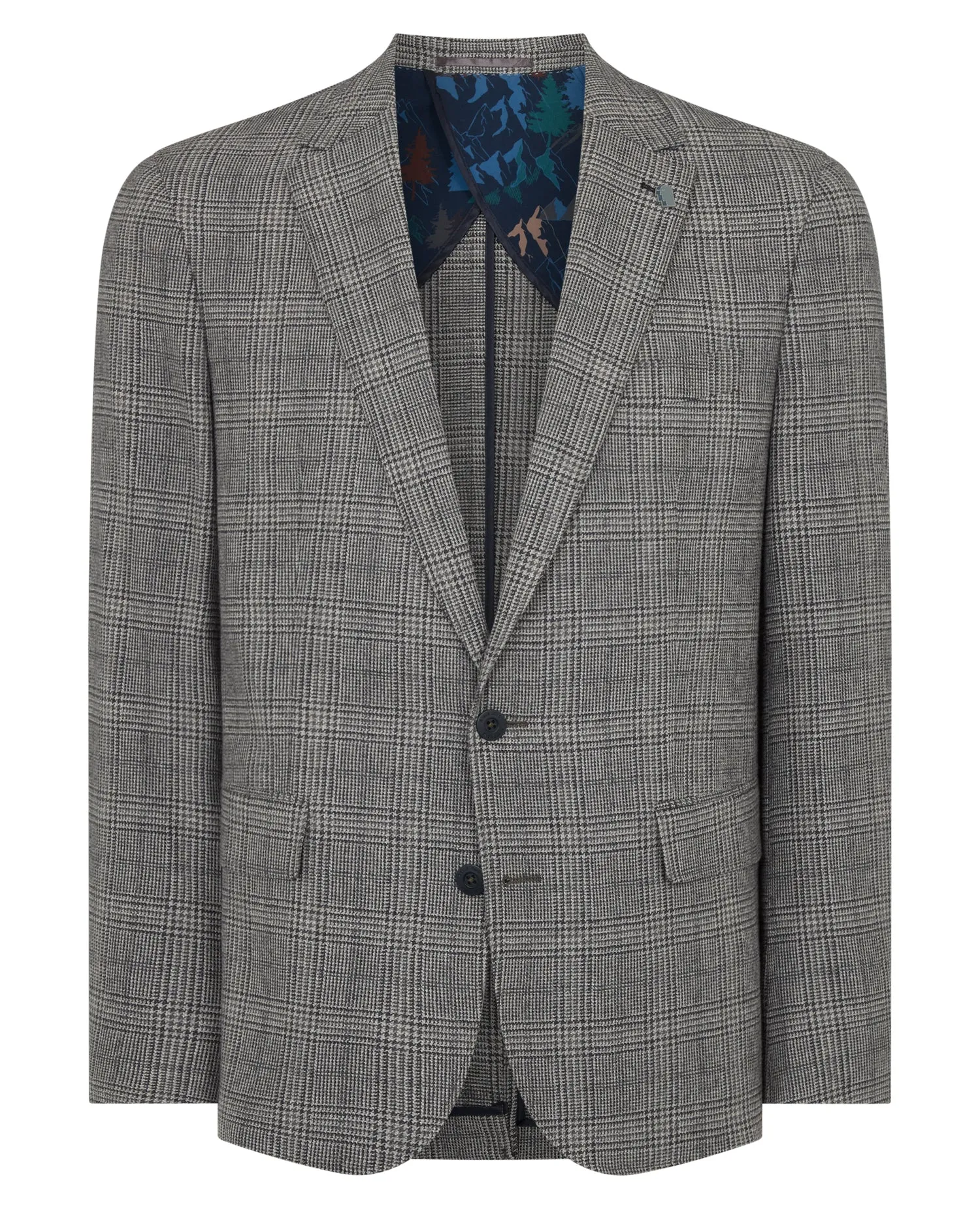 Slim Fit Checked Wool-Blend Jacket