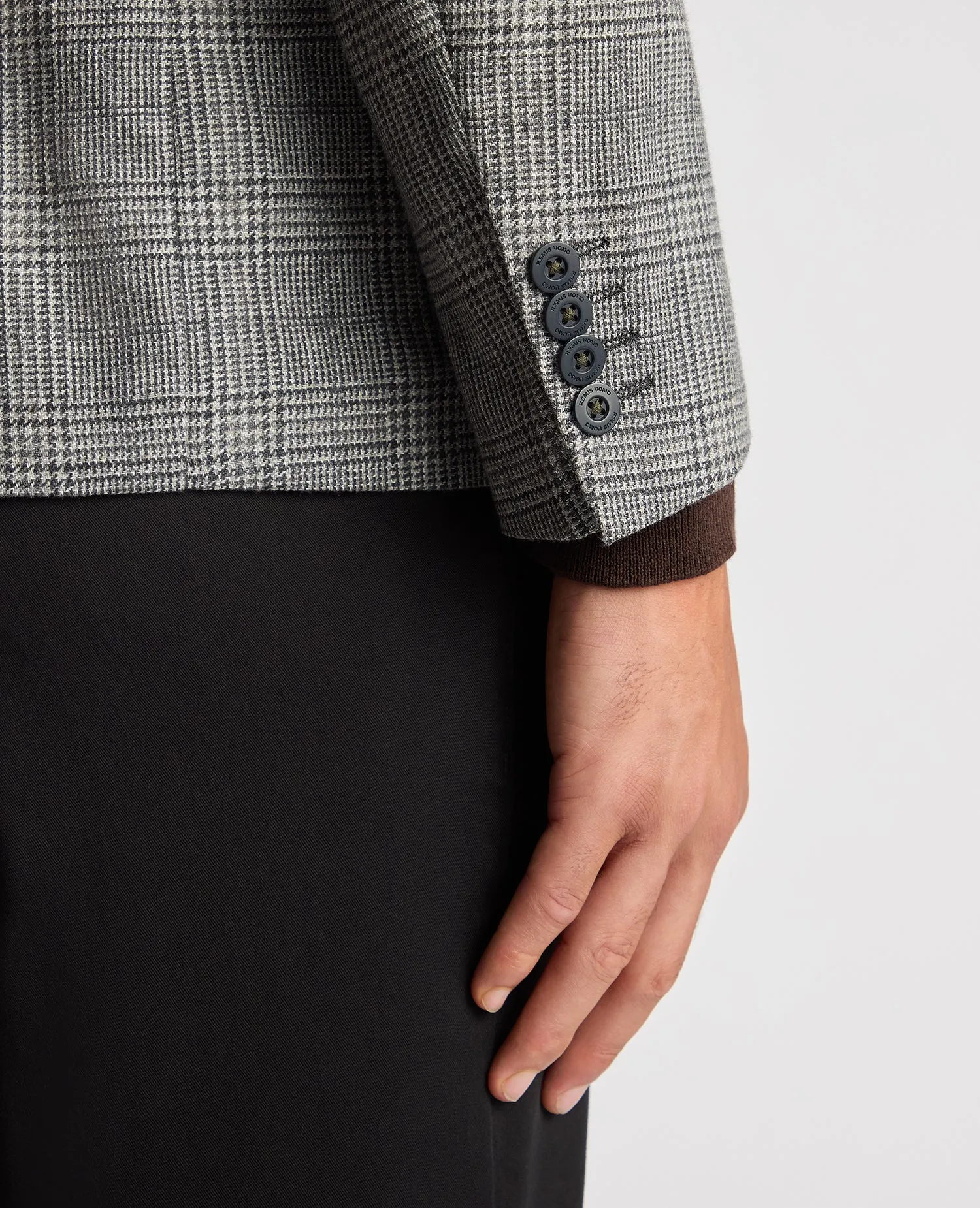 Slim Fit Checked Wool-Blend Jacket