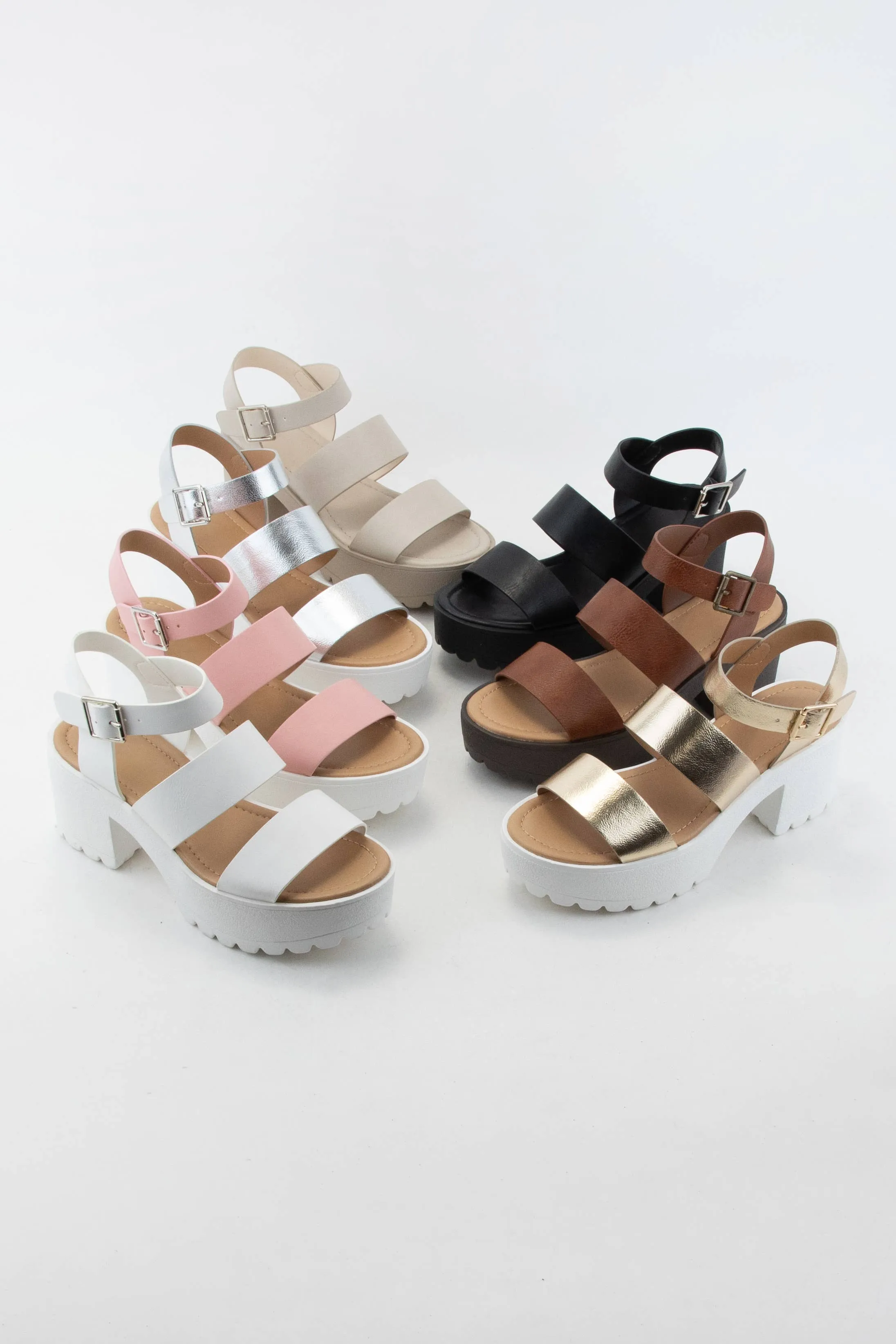 SODA- ADALYN CHUNKY Sandals (white)