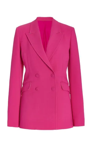 Stephanie Blazer in Fuchsia Virgin Wool Crepe