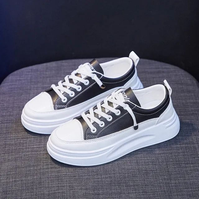 xiangtuibao    Fashion Sneakers Women Shoes Young Ladies Casual Shoes Female Sneakers Brand Woman White Shoes Thick Sole 3cm A2375