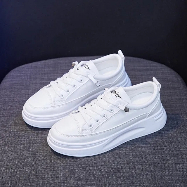 xiangtuibao    Fashion Sneakers Women Shoes Young Ladies Casual Shoes Female Sneakers Brand Woman White Shoes Thick Sole 3cm A2375